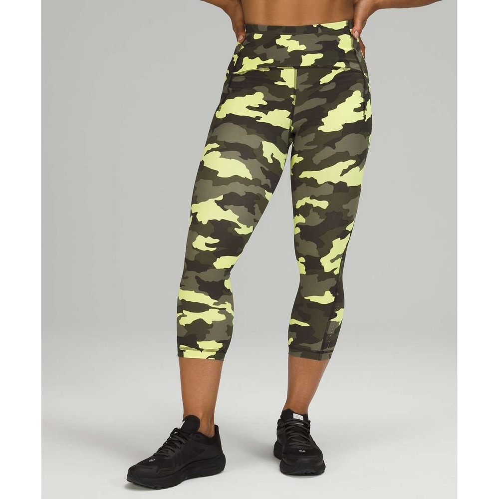 Lululemon Swift Speed High-Rise Crop 21" in Camo Crispin Green Multi Size 10